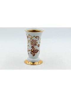 Buy Incense Holder White/Gold 10x10x19cm in Saudi Arabia