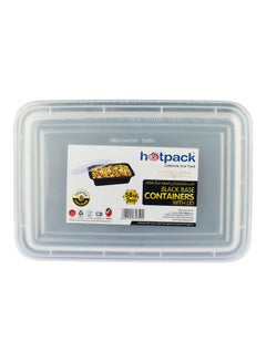 Buy 5-Piece Base Rectangular Container With Lids Black/Clear in UAE