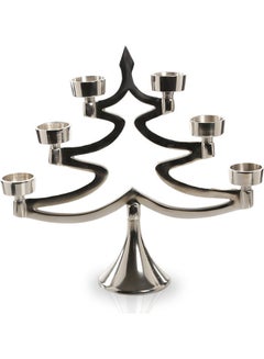 اشتري Xmas Tree 6 Tealight Candle Holder Silver 35 x 12 x 38cm في الامارات