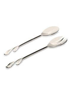 Buy 2-Piece Salad Server Set Silver 30x6.5x3cm in UAE