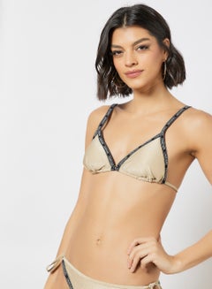 Buy Logo Triangle Bikini Top Beige in Saudi Arabia