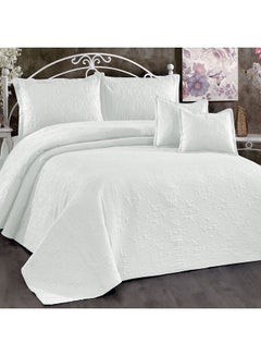 اشتري 6-Piece Terena Quilt Set Polyester White 260 x 240cm في السعودية