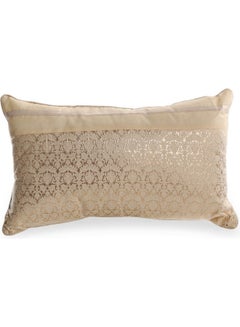 Buy Zari Jacquard Cushion Beige 30x50cm in UAE