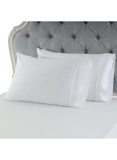 Buy Bamboo Pillow Case Set cotton White 75 x 50cm in UAE