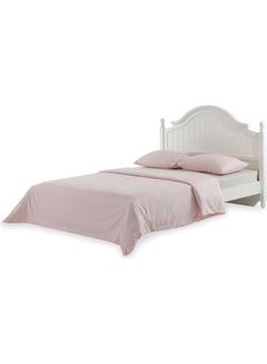 Buy Satin Super King Duvet Cover Set cotton Pink 240 x 260cm in UAE