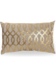 Buy Filled Cushion Beige/Gold 30x50cm in UAE