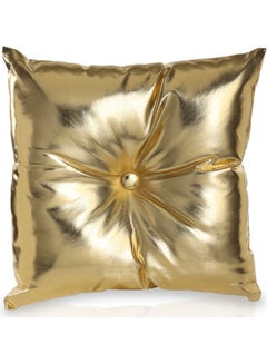 Buy Eben PU Cushion Polyester Gold 40x40cm in UAE