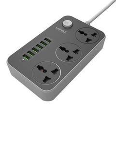 Buy 6-USB 3-Port Universal Power Strip Black/Grey in Saudi Arabia