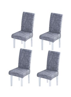 Buy Set Of 4 Waterproof Thick Chair Covers Grey 38x38x45cm in UAE