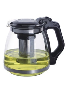 Buy Glass Tea Pot Clear/Black 1500ml in Saudi Arabia