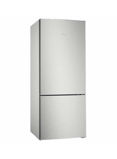 Buy Bottom Freezer Refrigerator 100 W KG76NVI30M silver inox in UAE