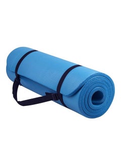 Buy H Pro Yoga Mat with Carrying Strap, Anti-Slip Double Layer Eco Friendly Home/Gym Workout Fitness Exercise Sports Mattress | 10MM - Blue ‎18.3 x 6.1 x 1cm in UAE