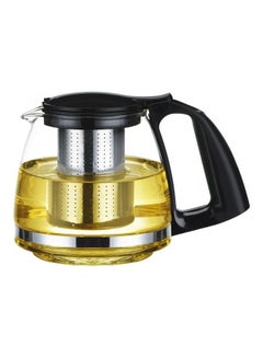 Buy Glass Teapot Clear/Black in Saudi Arabia