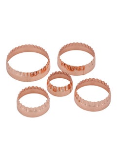 Buy 5-Piece Round Shaped Cookie Cutter Set Pink in UAE