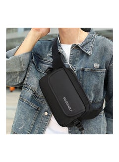 Buy Nylon Casual Fashion Waist Chest Crossbody Shoulder Bag Black in Saudi Arabia