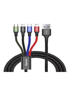 Buy Fast 4-In-1 Cable For Ip (2)+Type-C+Micro 3.5A 1.2M Black in Egypt