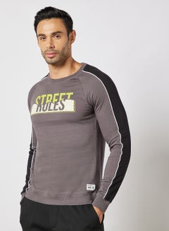 Buy Regular Fit Sweatshirt Dark Grey in UAE
