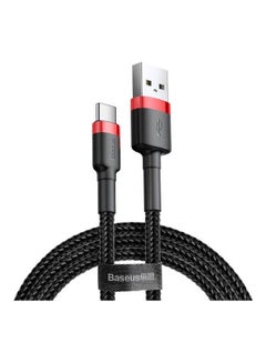 اشتري كابل USB C للشحن السريع بقوة 2 أمبير من النايلون المضفر من سلسلة كافيول بطول 3 متر متوافق مع سامسونج S21 وS20 وS9 ونوت 20 و10 وهواوي P30 وP20 ولايت ميت 20 برو وP20 وإل جي وG5 وG6 وشاومي مي 11 ألترا وA2 وغير ذلك أحمر- أسود في الامارات