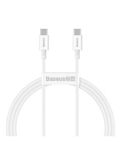 Buy Superior Series Fast Charging Data Cable Type-C To Type-C 100W 1M White in Egypt