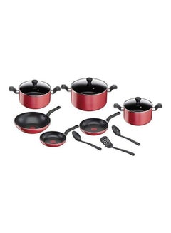 Buy 12-Piece Non-Stick Cookware Set Red/Black 28cm in UAE