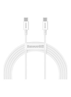 Buy Superior Series Fast Charging Data Cable Type-C To Type-C 100W 2M White in Egypt
