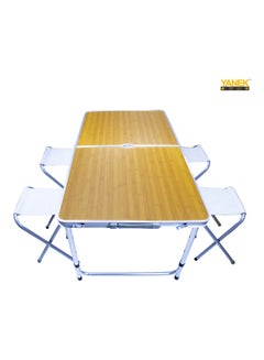 Buy 5-Piece Camping Table And Chair Set 120x60x52.5cm in UAE