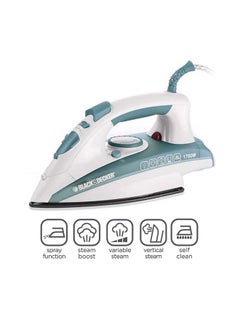 Buy Steam Iron with Non-Stick Soleplate/Self Clean Function 220 ml 1750 W X1600 Blue/White in Saudi Arabia