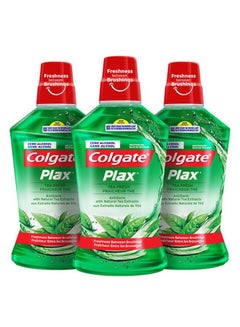 Buy Pack Of 3 Plax Fresh Tea Mouthwash 500ml in UAE