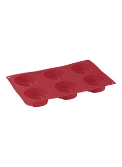 Buy Bake A Wish Silicone 6-Hole Rose Shape Mould Red 29x17x3cm in UAE