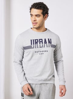 Buy Regular Fit Sweatshirt Grey Melange in UAE