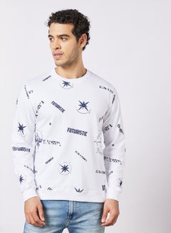 Buy Regular Fit Sweatshirt White in UAE