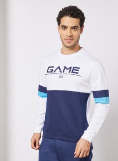 Buy Regular Fit Sweatshirt White,Blue in UAE