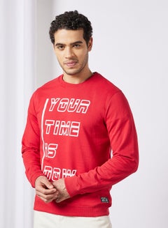 Buy Regular Fit Sweatshirt Red in UAE