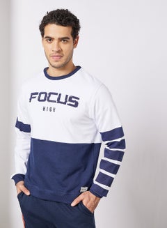 Buy Regular Fit Sweatshirt White,Blue in UAE