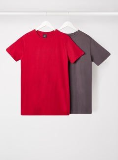 Buy Round Neck T-Shirt (Pack of 2) Multicolour in UAE