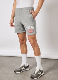 Buy Logo Elasticated Shorts Grey in UAE