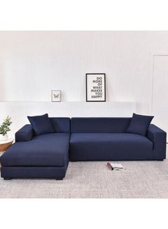 اشتري 2-Piece L Shaped Sofa Cover Blue 235x300cm في السعودية