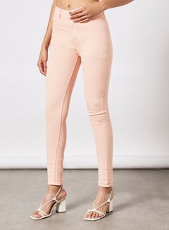 Buy Casual Slim Fit Jeans Light Pink in Saudi Arabia