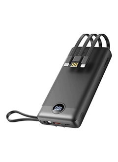 Buy 20000.0 mAh Universal Light-Weight Portable 4 Cables Built-In with LED Indicator Power Bank Black in UAE