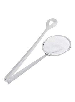 Buy 1Pc Kichen Steel Food Clip Snack Fryer Strainer Fried Tong Frying Mesh Colander Filter Oil Drainer Bbq Buffet White in Egypt