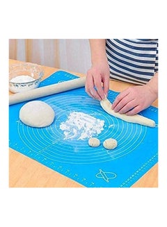 اشتري Silicone Mats Knead Flour Dough Non-Stick Pastry Fondant Cake Cooking Baking Bakeware Oven Mat Placement Pad Blue في مصر