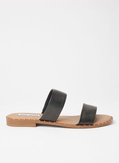 Buy Treated Flat Sandals Black in Saudi Arabia