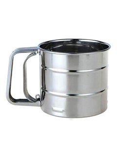 اشتري Kitchen Aid Flour Sifter One Hand With Sifter Meshes Cup Flour Stainless Steel Mesh Sieve For Baking Silver في مصر