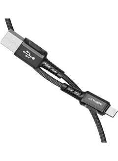 Buy USB-A to Lightning Aluminum Alloy Charging Data Cable Black in UAE