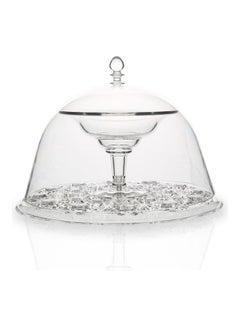 Buy Resin Footed Cake Plate With Cover Clear 26 x  28cm in UAE