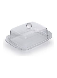 Buy Resin Butter Plate Clear 18.5 x 13.3 x 7.3cm in UAE