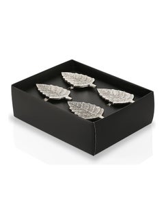 Buy 4-Piece Amelia Napkin Ring Set Silver 8 x 3.5 x 5cm in UAE