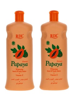 Buy Pack Of 2 Extract Papaya Whitening Hand And Body Lotion 600ml in Saudi Arabia
