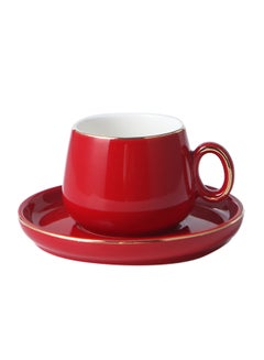 Buy Craft Ceramic Cup And Saucer Red 125ml in UAE