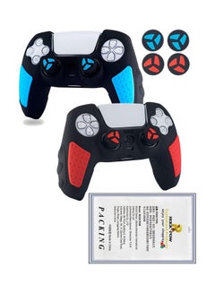 Buy 2-Piece Anti-Slip Silicone Controller Cover For PlayStation 5 With Thumb Grip Caps in UAE